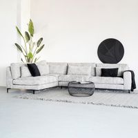 SEVN Hoekbank 'Lucia' Links, Chenille, kleur Staalgrijs
