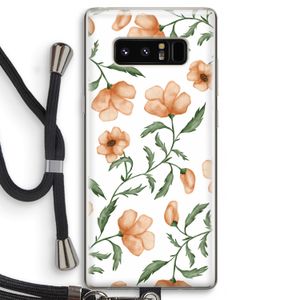 Peachy flowers: Samsung Galaxy Note 8 Transparant Hoesje met koord