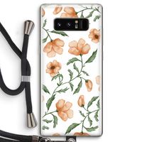 Peachy flowers: Samsung Galaxy Note 8 Transparant Hoesje met koord