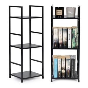 Modern Home industriële loft stijl boekenkast met 3 planken - 80 x 29 x 23,5 cm - Bruin