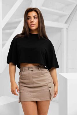 Off The Pitch Lana Cropped T-Shirt Dames Zwart - Maat XS - Kleur: Zwart | Soccerfanshop