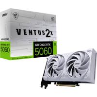 MSI Nvidia GeForce RTX 5060 Videokaart 8G Ventus 2X OC White 8 GB GDDR7-RAM PCIe x16 HDMI, DisplayPort Overclocked, Zero-Fan-Modus , NVIDIA G-Sync , Vulkan