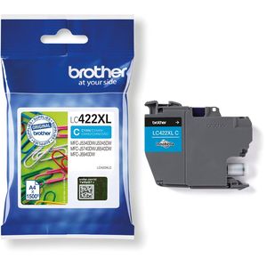 Brother inktcartridge, 1.500 pagina's, OEM LC-422XLC, cyaan 5 stuks