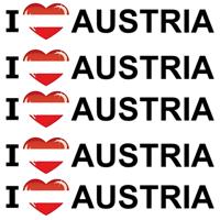 Sticker - 10x - I love Austria - 19 x 4 cm - oostenrijk - landenthema