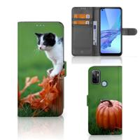 OPPO A53 | OPPO A53s | Telefoonhoesje | Met pasjeshouder | Kitten