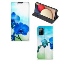 Samsung Galaxy M02s | A02s Smart Cover Orchidee Blauw - Cadeau voor je Moeder Samsung Galaxy M02s | A02s Smart Cover Orchidee Blauw - Cadeau voor je Moeder