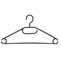 Kledinghangers set - 10x stuks - kunststof - zwart - kledingkast hangers - thumbnail