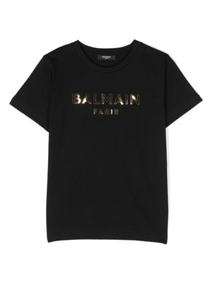 Balmain Kids t-shirt en coton à logo imprimé - Noir