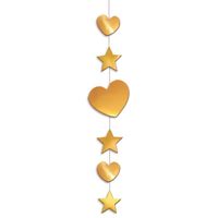 Decoratie hart en ster goud 90 cm - thumbnail