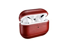 Icarer - Echt lederen cover hoes - AirPods Pro - Rood