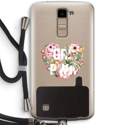GRL PWR Flower: LG K10 (2016) Transparant Hoesje met koord