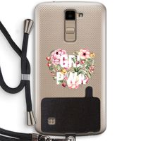 GRL PWR Flower: LG K10 (2016) Transparant Hoesje met koord