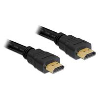 Delock 82710 HDMI-kabel HDMI Aansluitkabel HDMI-A-stekker 15 m Zwart Rond, 4K UHD, Vergulde steekcontacten, Verdraaid