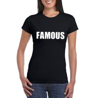 Famous tekst t-shirt zwart dames