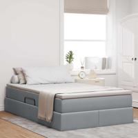 Opbergbed met matras Lichtgrijs 120 x 190 cm Polyester
