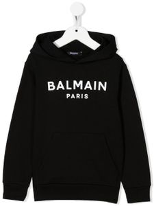 Balmain Kids hoodie à logo imprimé - Noir