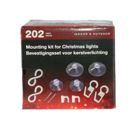 Bevestigingsset voor kerstverlichting - 202-delig - lichtsnoeren ophangen en bevestigen set