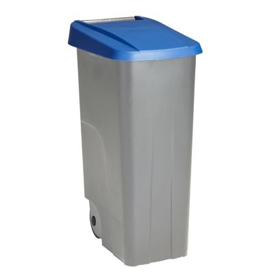Afvalcontainer/rolemmer Basic - blauw - 110 liter - 57 x 42 x 88 cm - huis/tuin afval scheiden
