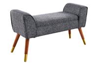 Bank SCARLETT 90cm bouclé antraciet in retrostijl - 44781