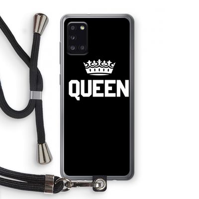 Queen zwart: Samsung Galaxy A31 Transparant Hoesje met koord