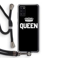 Queen zwart: Samsung Galaxy A31 Transparant Hoesje met koord Queen zwart: Samsung Galaxy A31 Transparant Hoesje met koord
