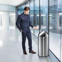 Push Can prullenbak 40L mat chroom