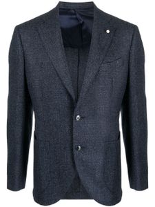 LUIGI BIANCHI MANTOVA blazer à design chiné - Bleu