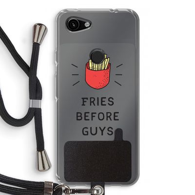 Fries before guys: Pixel 3a Transparant Hoesje met koord