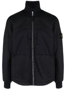 Stone Island pull zippé à doublure texturée - Bleu