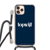 Topwijf Navy: iPhone 11 Pro Transparant Hoesje met koord Topwijf Navy: iPhone 11 Pro Transparant Hoesje met koord