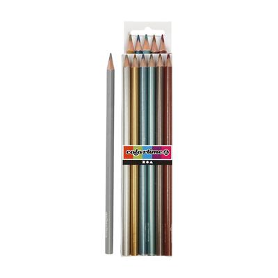 Creativ Company Driehoekige kleurpotloden - metallic, 6st.