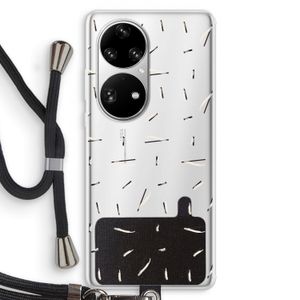 Hipster stripes: Huawei P50 Pro Transparant Hoesje met koord