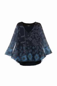 T-shirt met tule en mandala's - BLUE - S