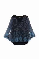 T-shirt met tule en mandala's - BLUE - L