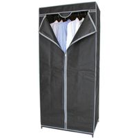 Urban Living Mobiele kledingkast met hang stang - opvouwbaar - grijs - 70 x 45 x 160 cm - Campingkledingkasten