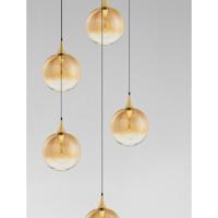 Lyora HanglampOrenda rond 5-lichts amber glas - 9416962