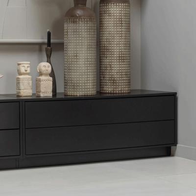 WOOOD TV-meubel 'Finca' Mat zwart, 100cm
