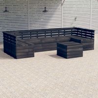 vidaXL 7-delige Loungeset pallet massief grenenhout donkergrijs - thumbnail