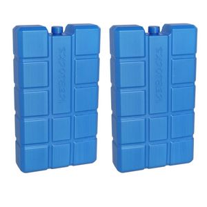 2x stuks koelelementen 800 ml 12 x 20,5 cm blauw - Koelelementen