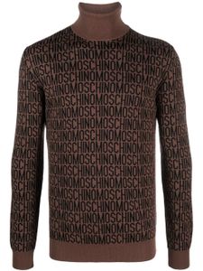 Moschino pull en laine vierge à col roulé - Marron