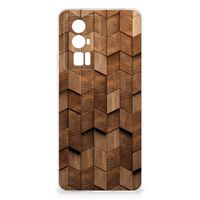 Bumper Hoesje voor Xiaomi Poco F5 Pro Wooden Cubes - thumbnail