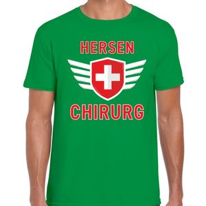 Hersen chirurg verkleed t-shirt groen voor heren