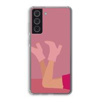 Pink boots: Samsung Galaxy S21 FE Transparant Hoesje