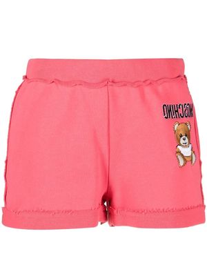 Moschino short à logo brodé - Rose