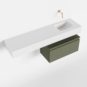 Toiletmeubel Mondiaz Andor | 120 cm | Meubelkleur Army | Lex vrijhangend wastafel Talc Rechts | Zonder kraangat