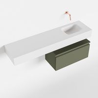 Toiletmeubel Mondiaz Andor | 120 cm | Meubelkleur Army | Lex vrijhangend wastafel Talc Rechts | Zonder kraangat