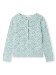 Bonpoint cardigan en coton à motif cerise ajouré - Bleu