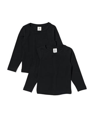 HEMA Kinder t-shirts biologisch katoen - 2 stuks zwart (zwart)