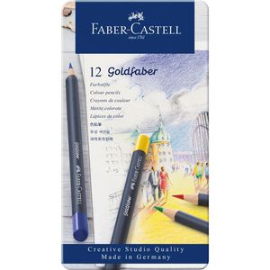 Kleurpotloden Faber-Castell Goldfaber blik Ãƒ 12 stuks assorti