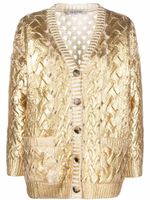 Valentino Garavani cardigan métallisé à col v - Or